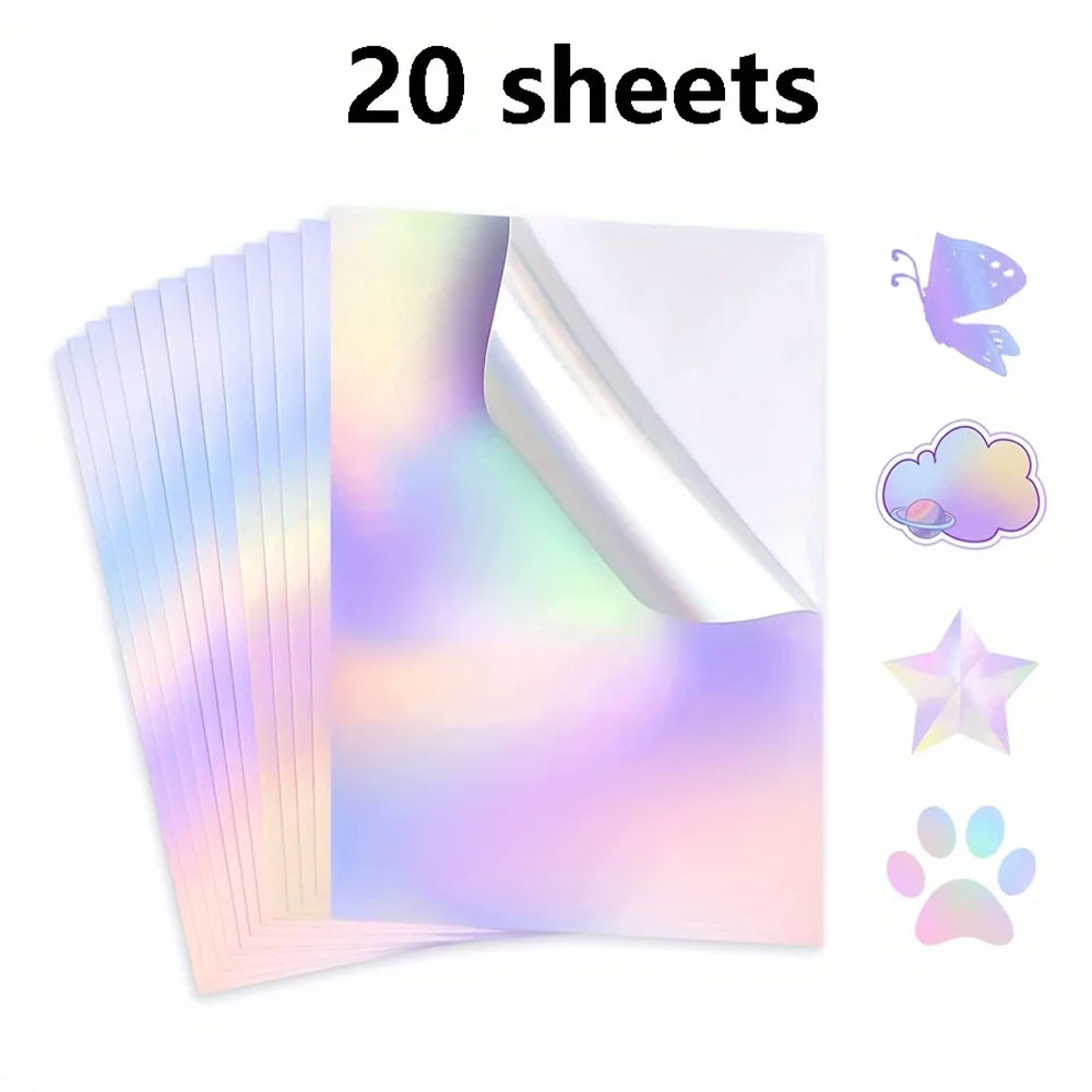 Commercial Vinyl Printing - 20 листов голографических виниловых наклеек формата
